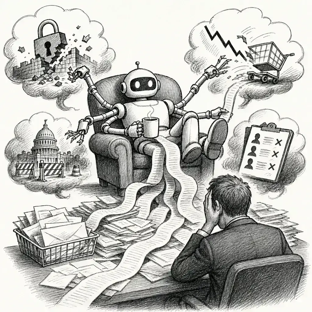 Editorial cartoon: The bill for agentic AI starts arriving