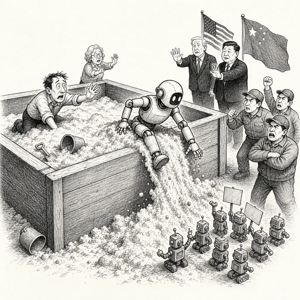 Editorial cartoon: The sandbox stopped holding