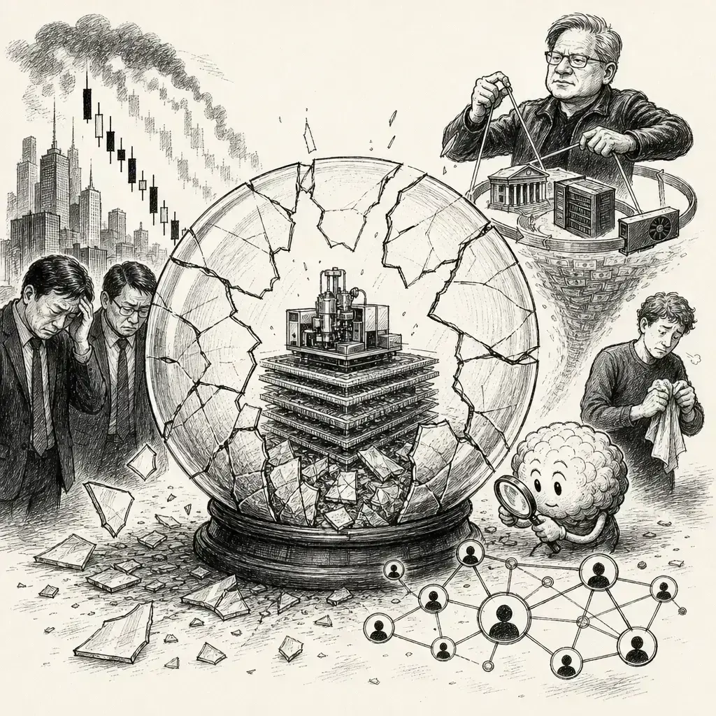 Editorial cartoon: The AI trade's assumptions cracked all at once