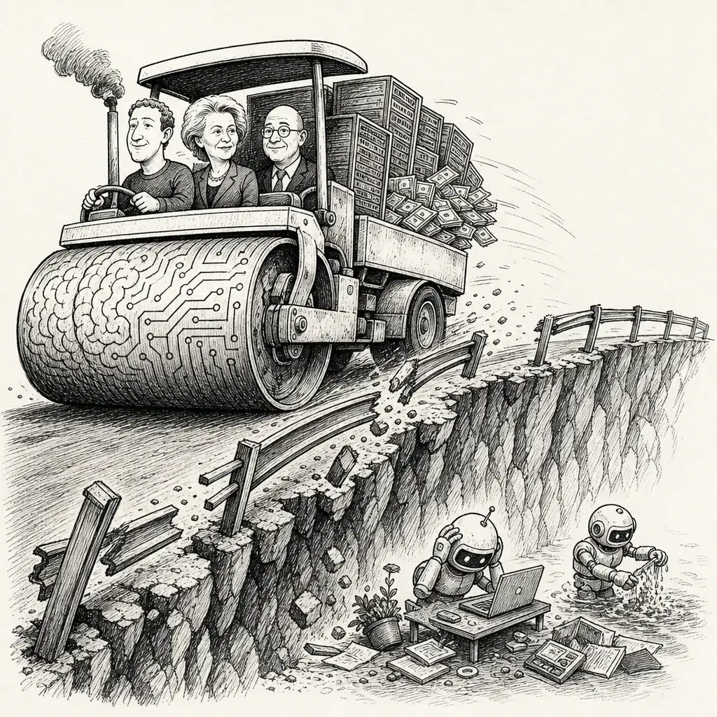 Editorial cartoon: The buildout outruns the guardrails