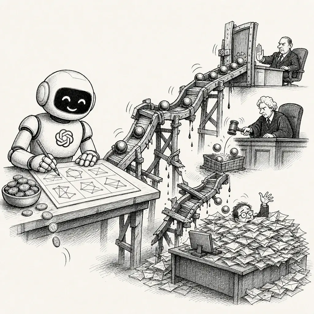 Editorial cartoon: AI aces the math, but everything downstream is creaking