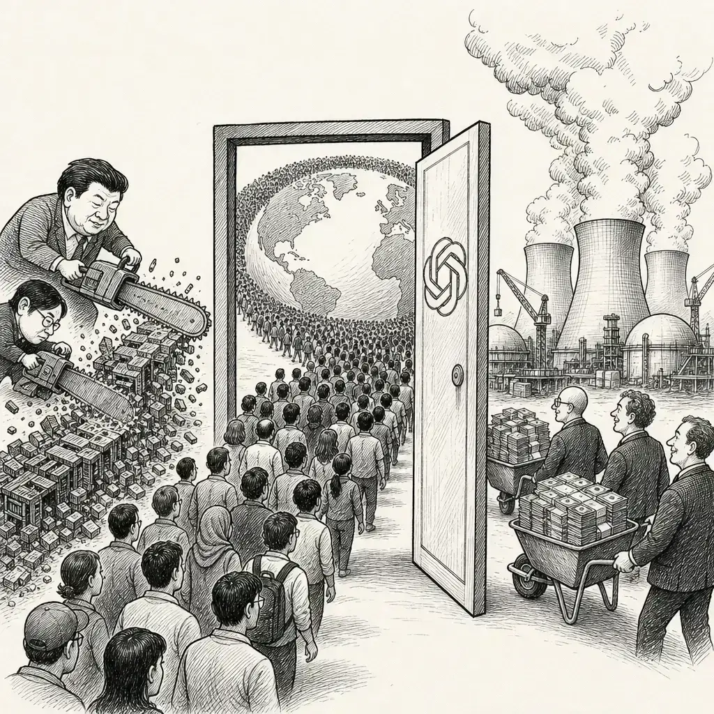 Editorial cartoon: A billion users, a nuclear bet, and a price war
