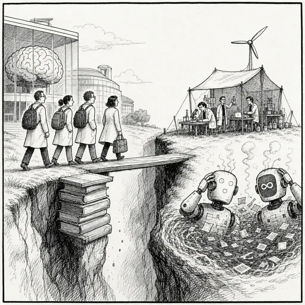 Editorial cartoon: Google's brain drain meets AI's accountability gap