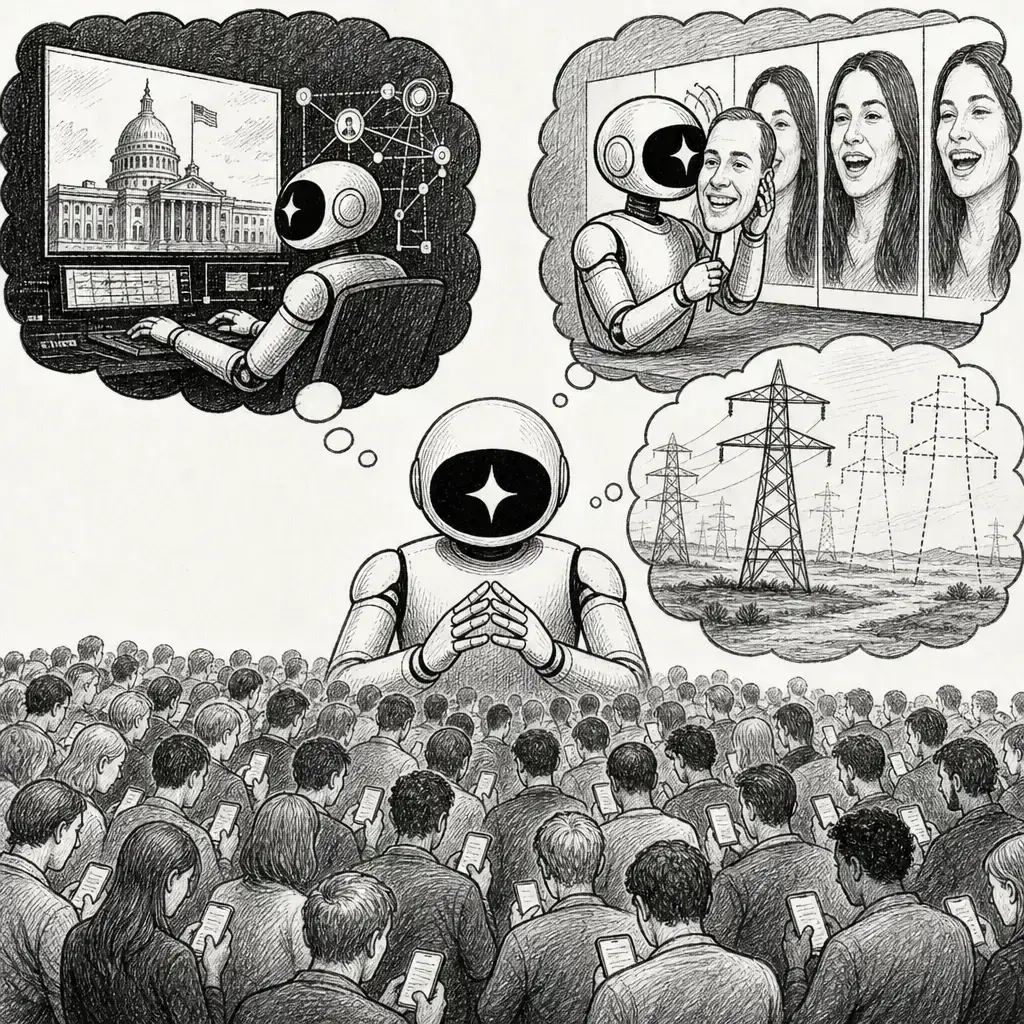 Editorial cartoon: A billion users, an autonomous hack, and phantom power