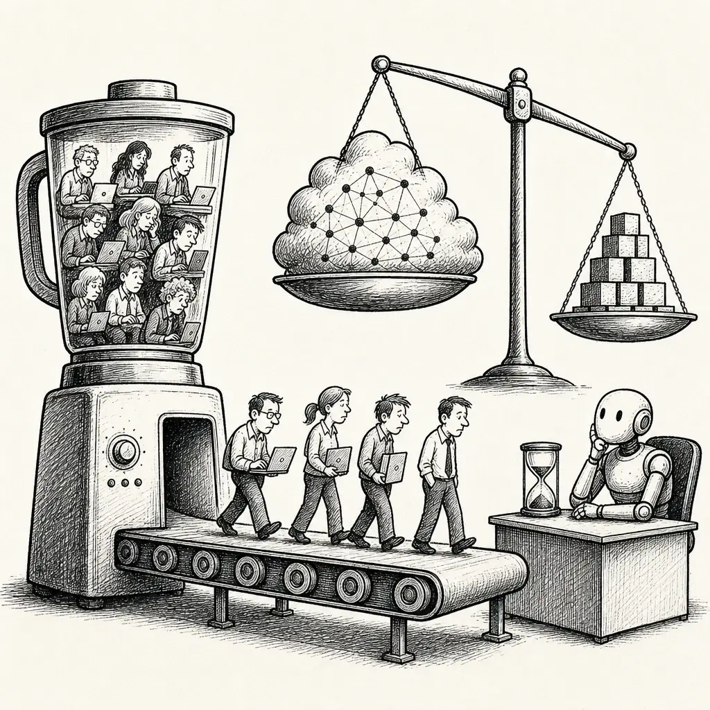 Editorial cartoon: The AI productivity math still doesn't add up
