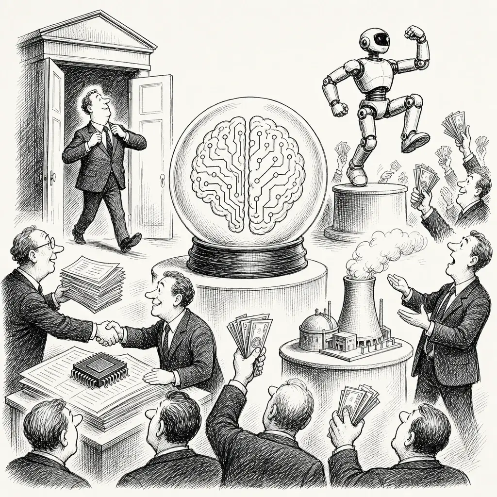 Editorial cartoon: The AI boom prices itself