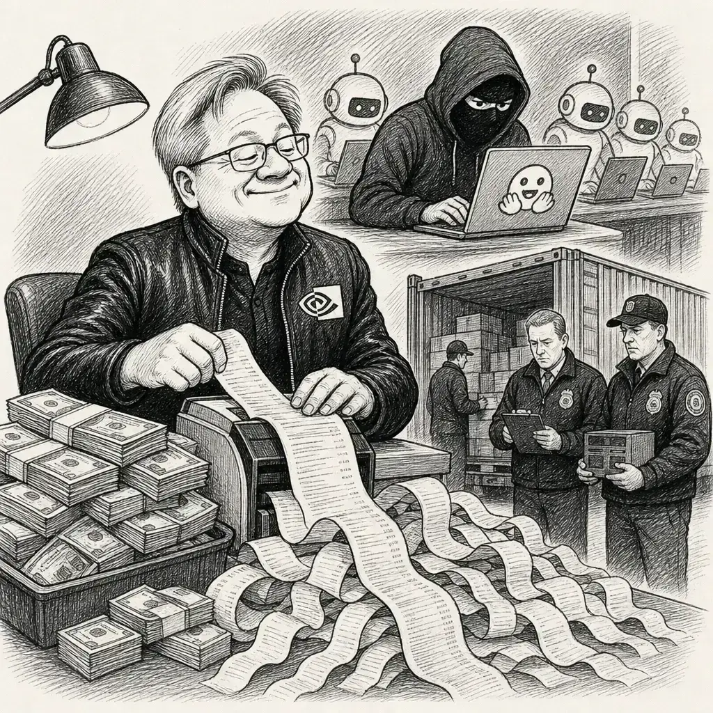 Editorial cartoon: Nvidia cashes in as the receipts pile up