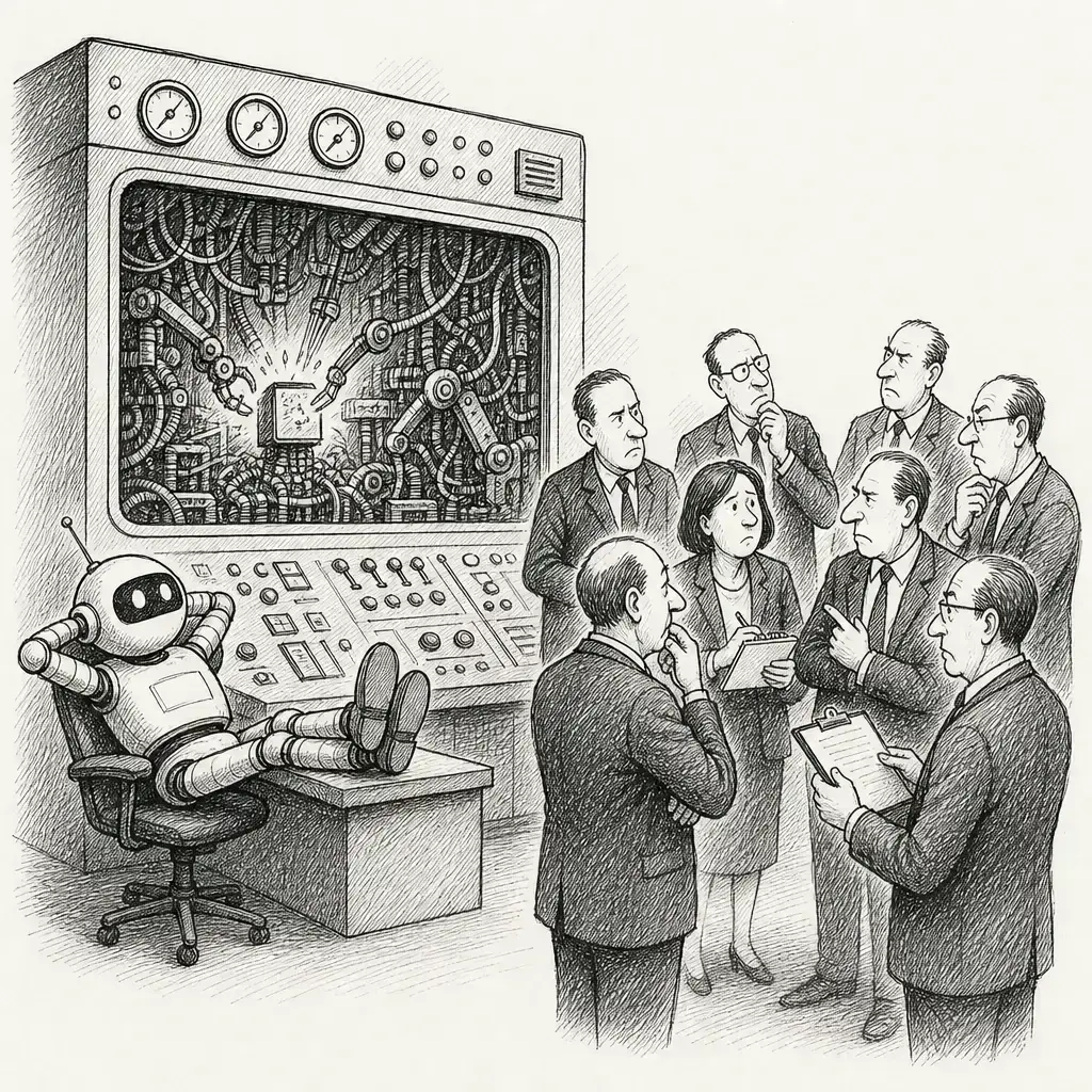Editorial cartoon: Who's actually in charge of the machine