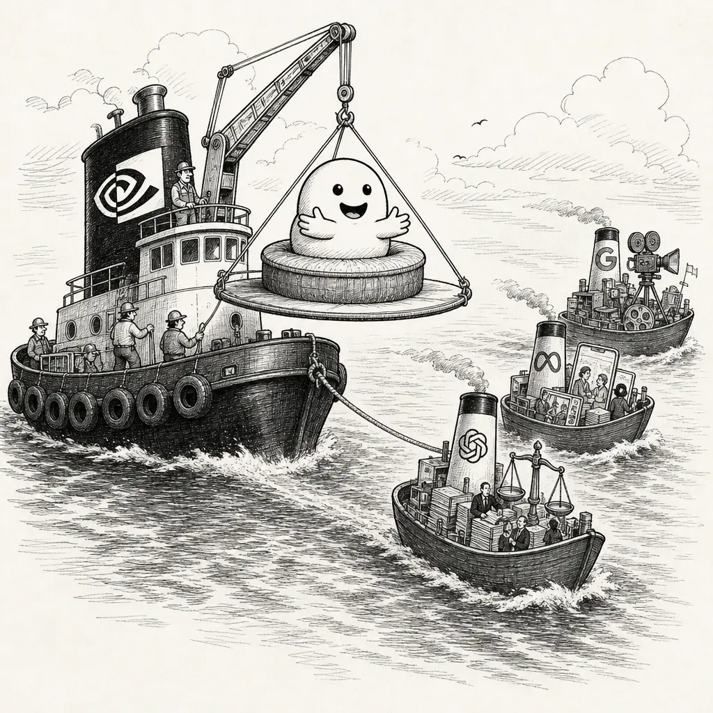 Editorial cartoon: Nvidia buys the Hub, everyone else ships