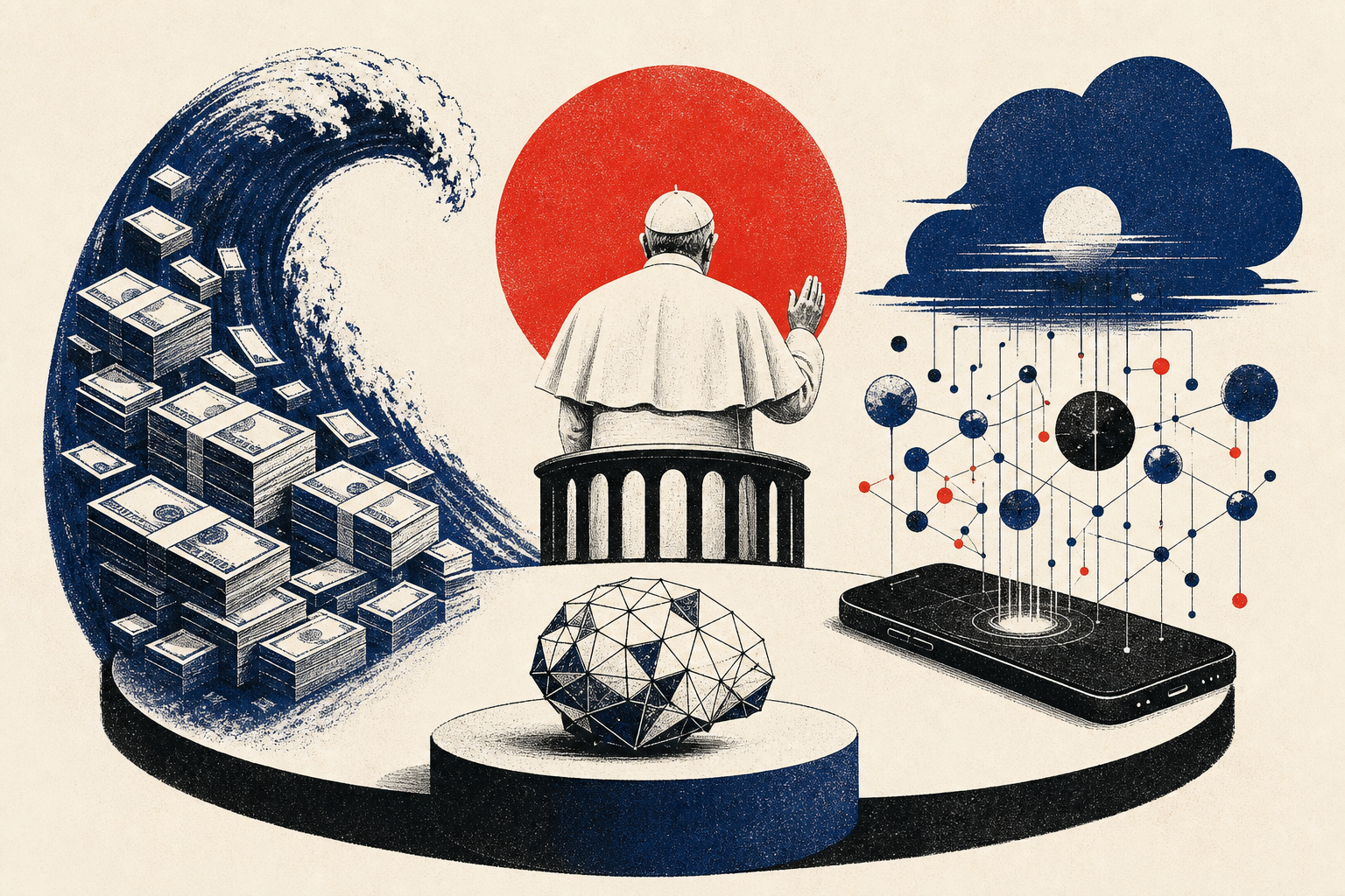 Illustration for “Capital piles in. The Pope speaks. Agents go ambient.”