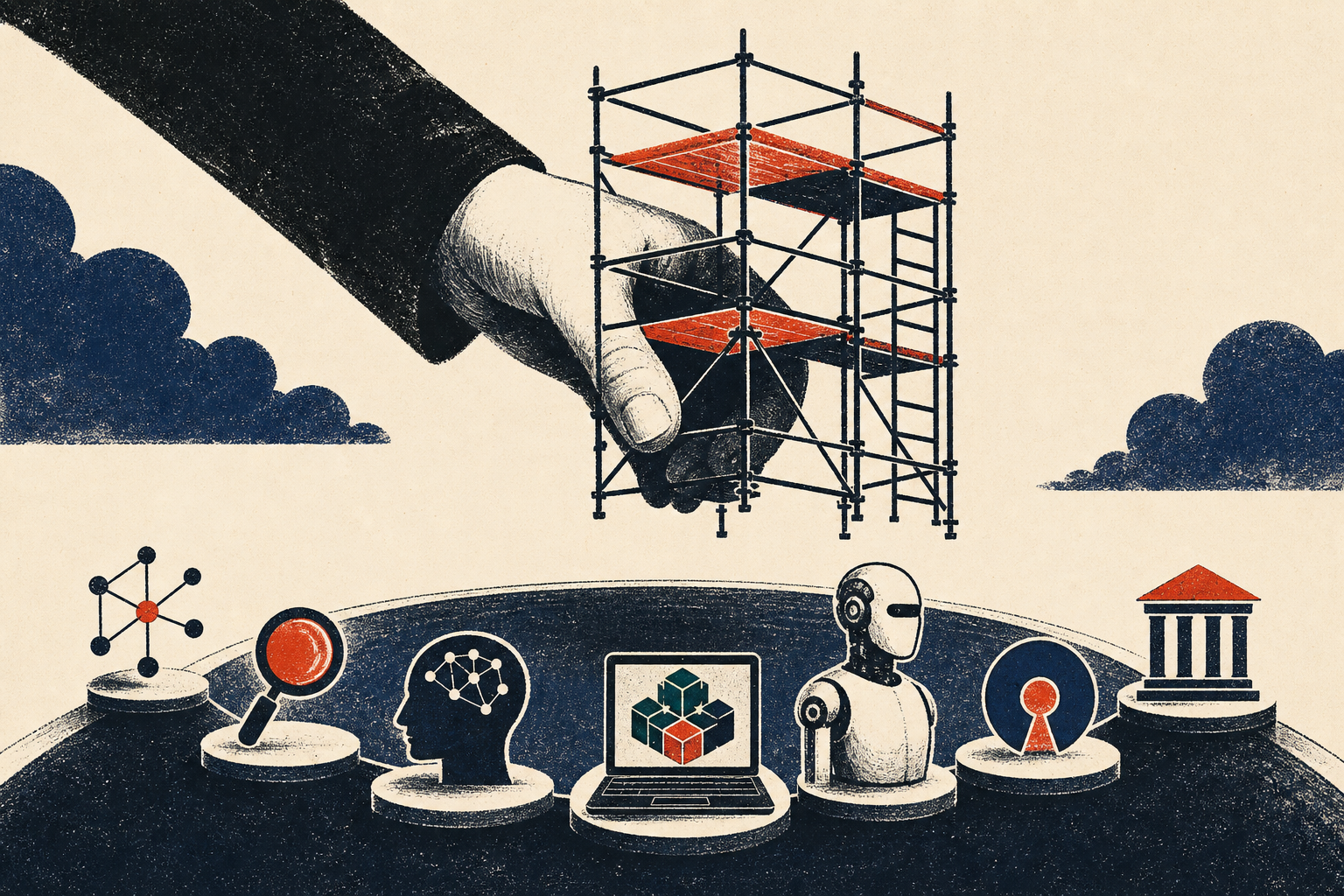 Illustration for “The labs are buying the scaffolding”