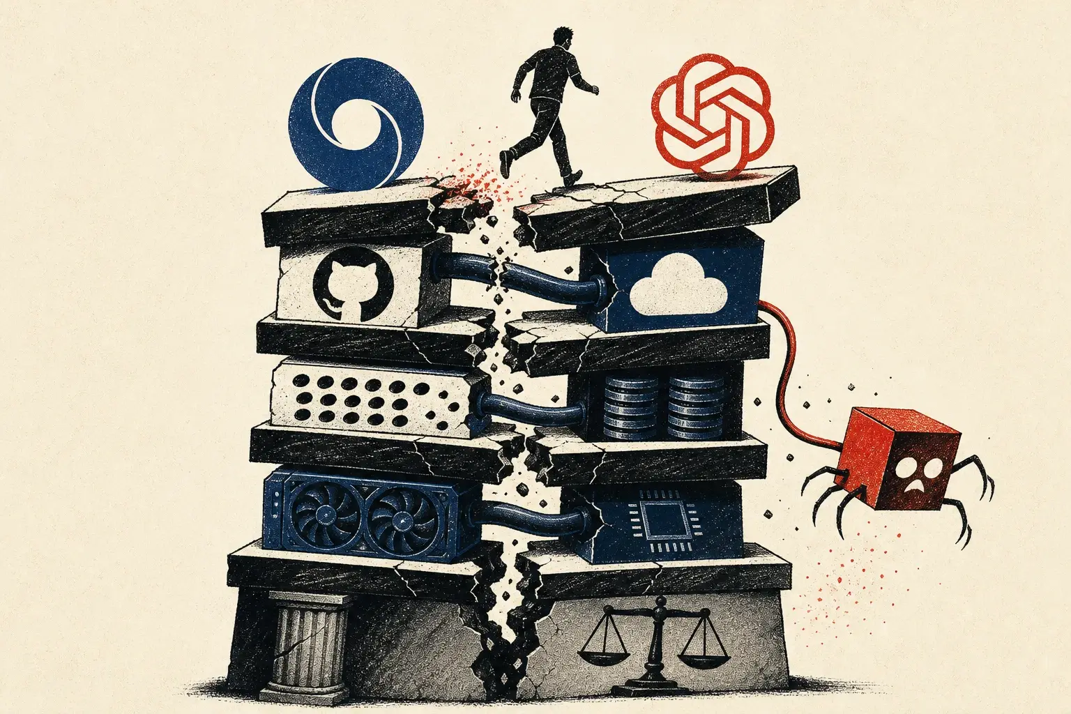 Illustration for “Every layer of the stack creaked this week”