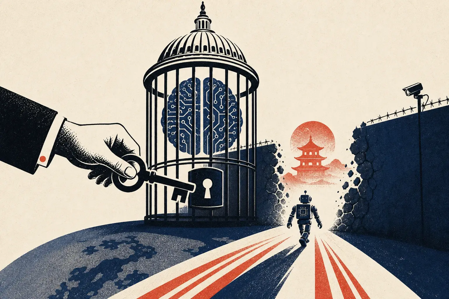 Illustration for “Who's allowed to decide what AI can do”