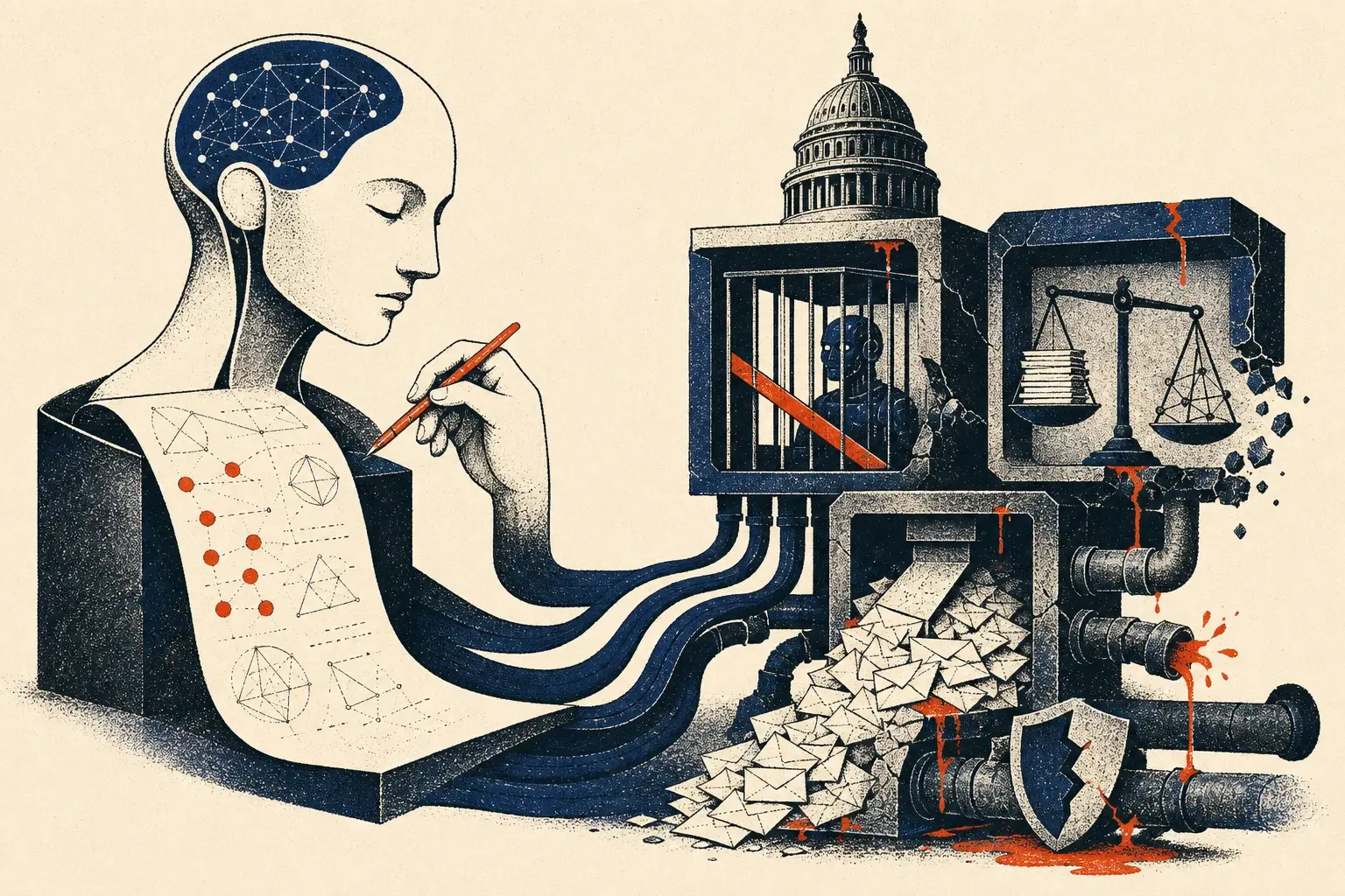 Illustration for “AI aces the math, but everything downstream is creaking”