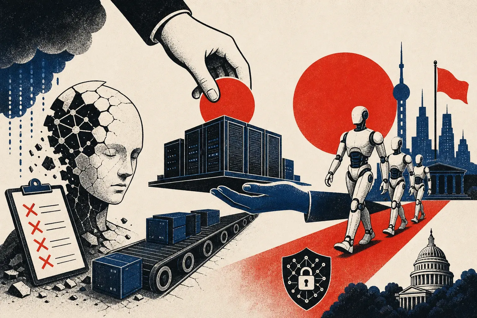 Illustration for “The tests fail, the money moves, the robots ship”