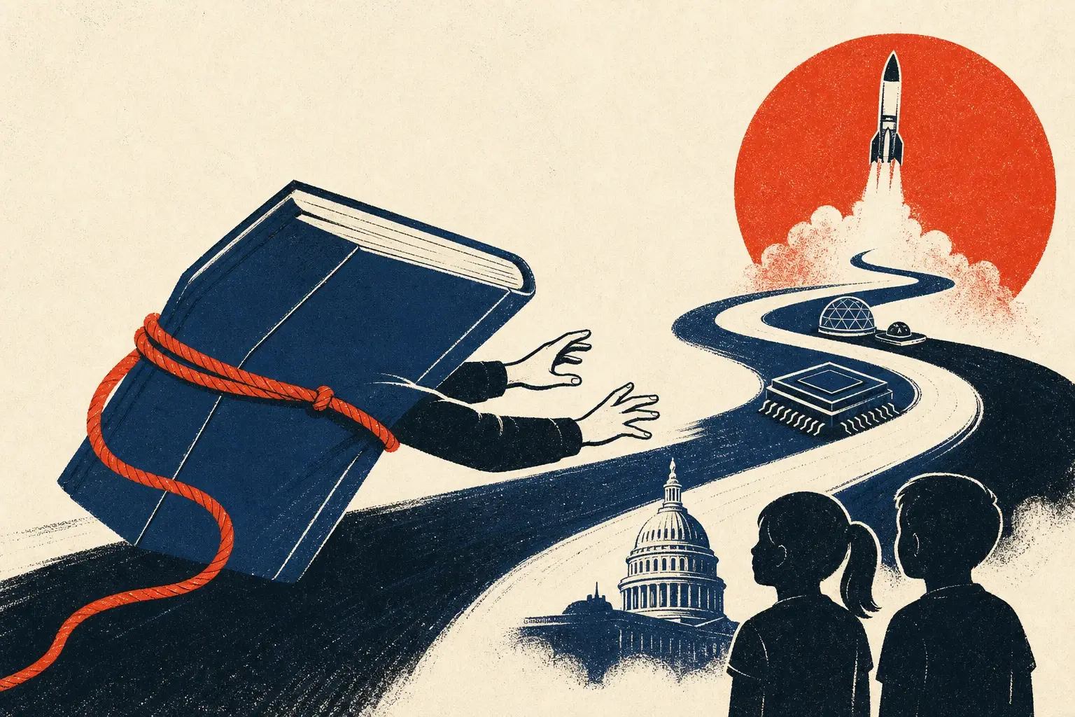 Illustration for “The rulebook tries to catch the roadmap”